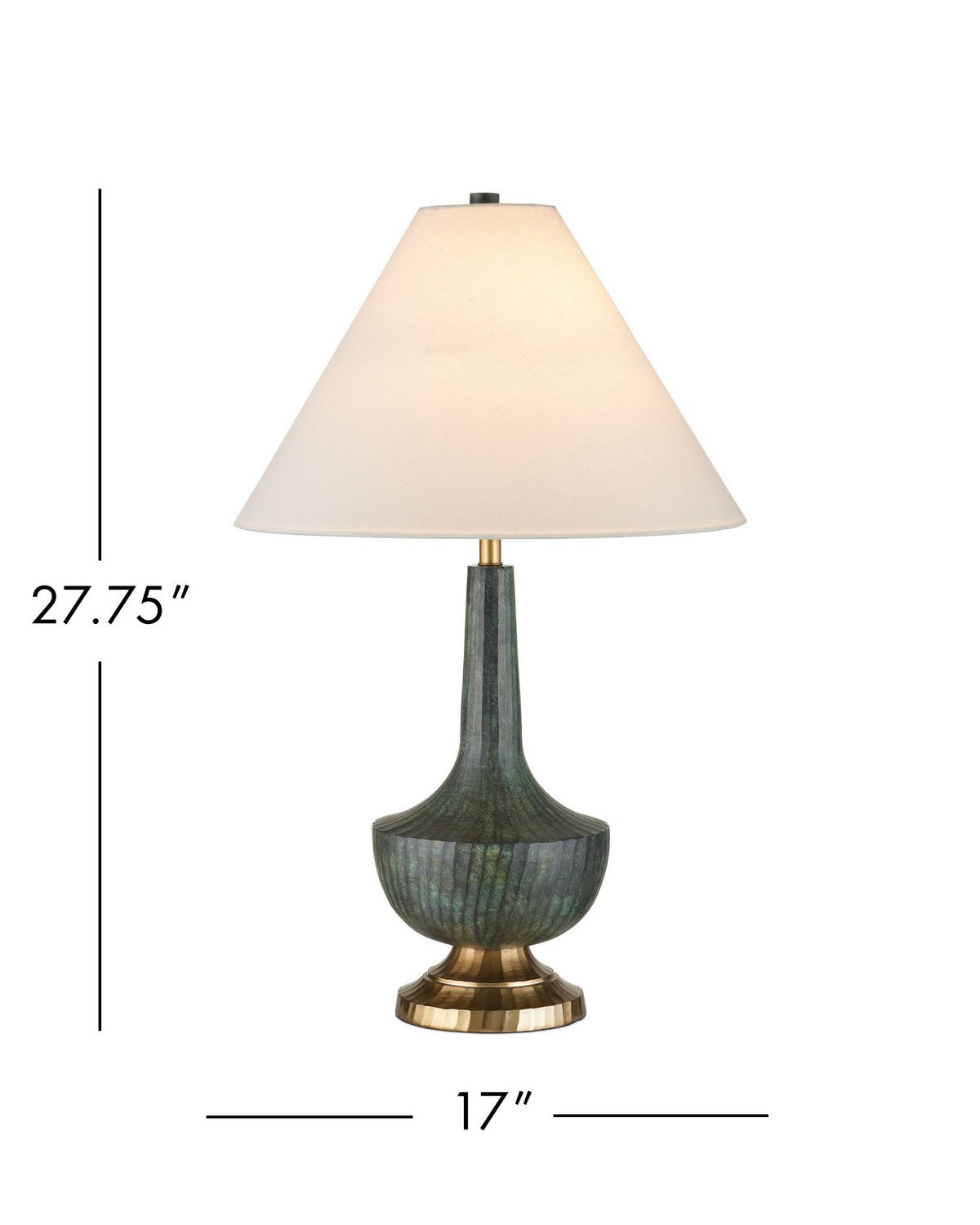 Currey and Company 6000-1060 Djinn Table Lamp in Verdigris/Antique Brass