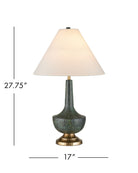 Currey and Company 6000-1060 Djinn Table Lamp in Verdigris/Antique Brass