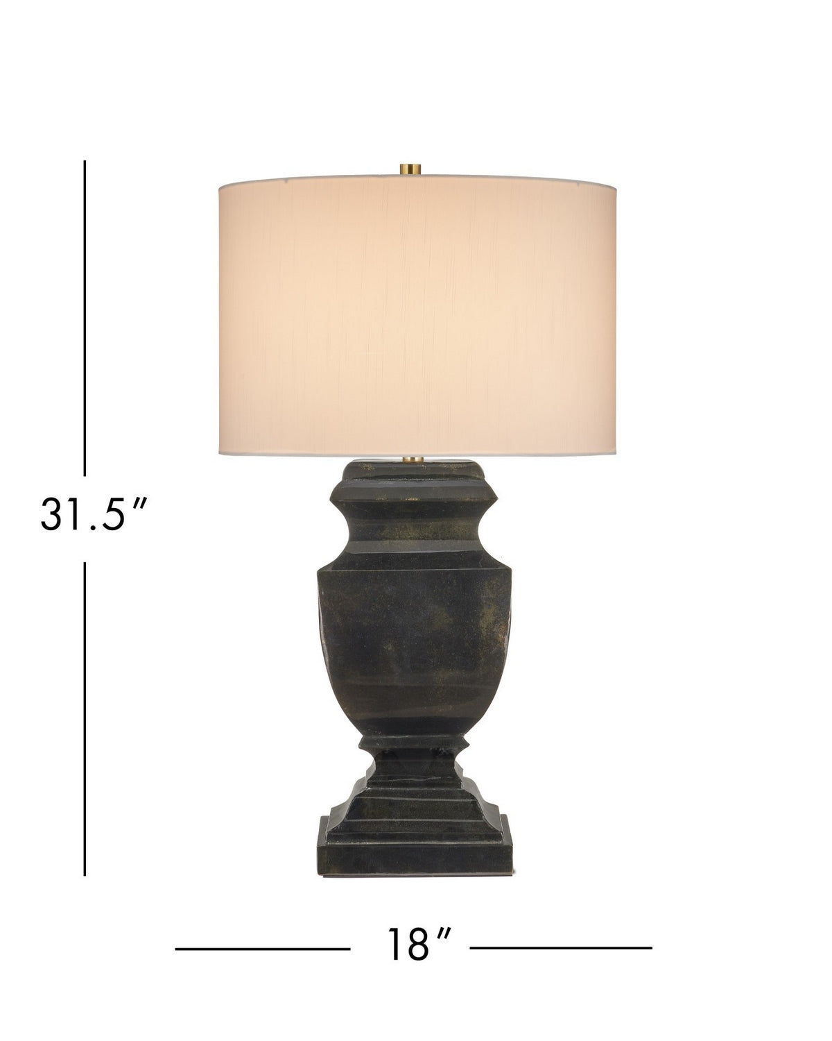 Balustrade Currey and Company 6000-1061 Lampe de table en noir clair vieilli