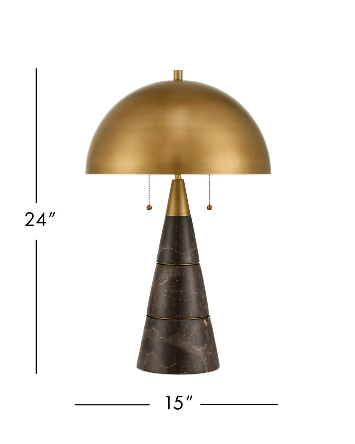Lampe de bureau Edith 6000-1065 de Currey and Company, couleur brun café/laiton antique