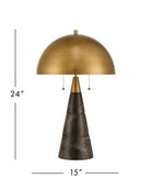 Lampe de bureau Edith 6000-1065 de Currey and Company, couleur brun café/laiton antique