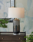 Currey and Company 6000-1071 Lewes Lampe de table en nickel gris/transparent/poli