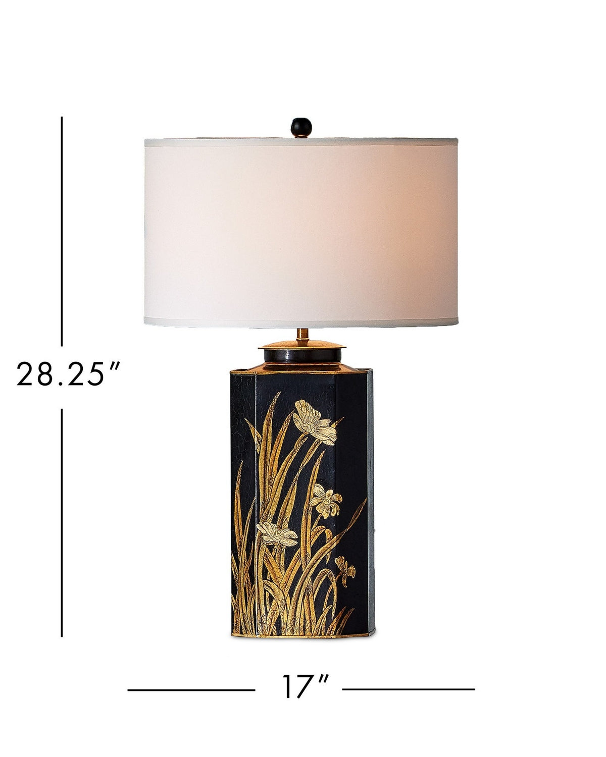 Currey and Company 6000-1075 Glasshouse Tole Table Lamp in Black/Gold