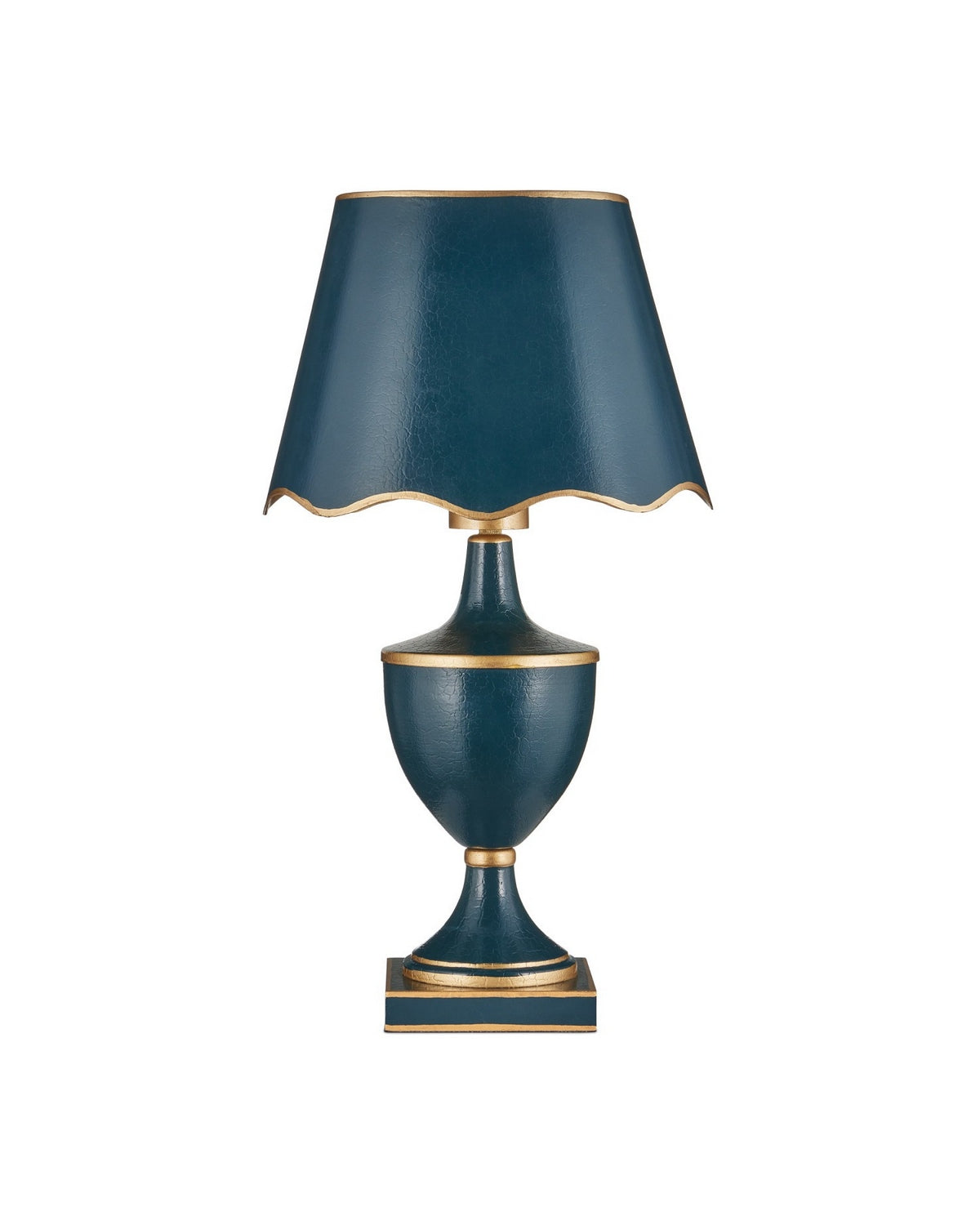 Carnet de voyage sans fil Currey and Company 6700-0016 Lampe de table bleu marine/or