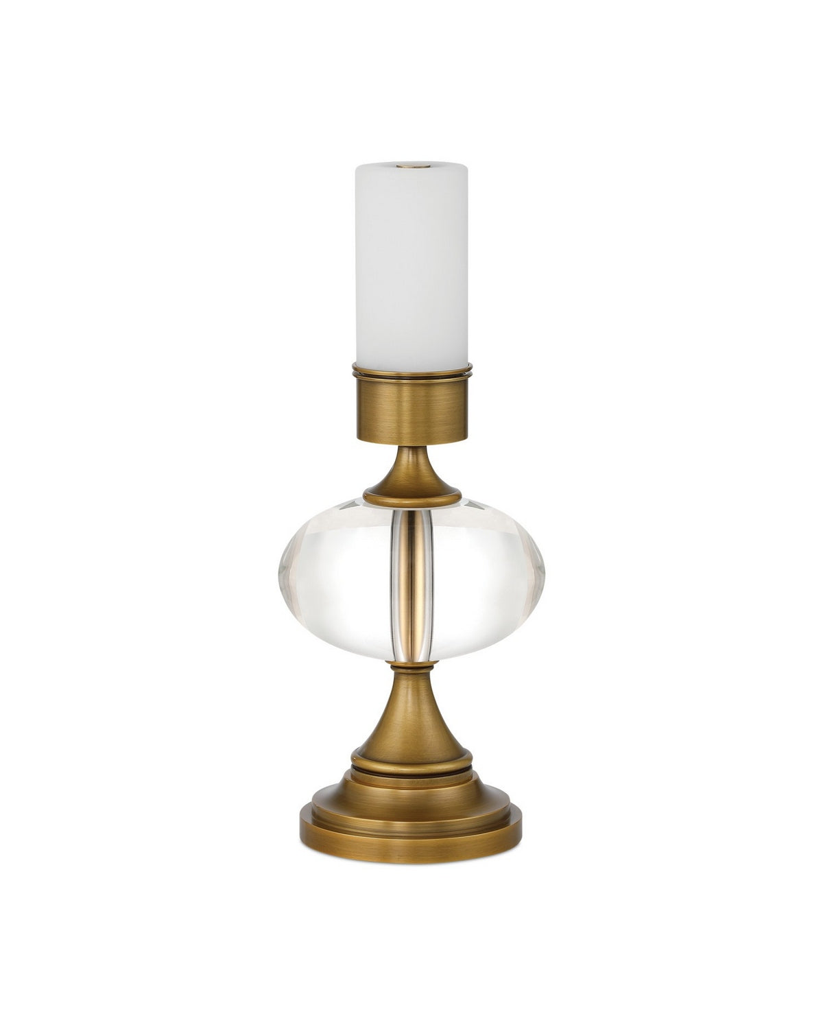 Currey and Company 6700-0018 Sashay Cordless Table Lamp in Clear/Polished Antique Brass
