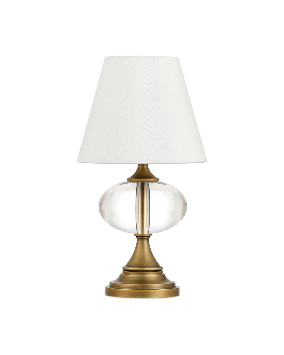 Currey and Company 6700-0018 Sashay Cordless Table Lamp in Clear/Polished Antique Brass