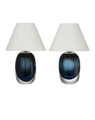 Currey and Company 6700-0019 Danza sans fil Lampe de table en nickel bleu/transparent/poli