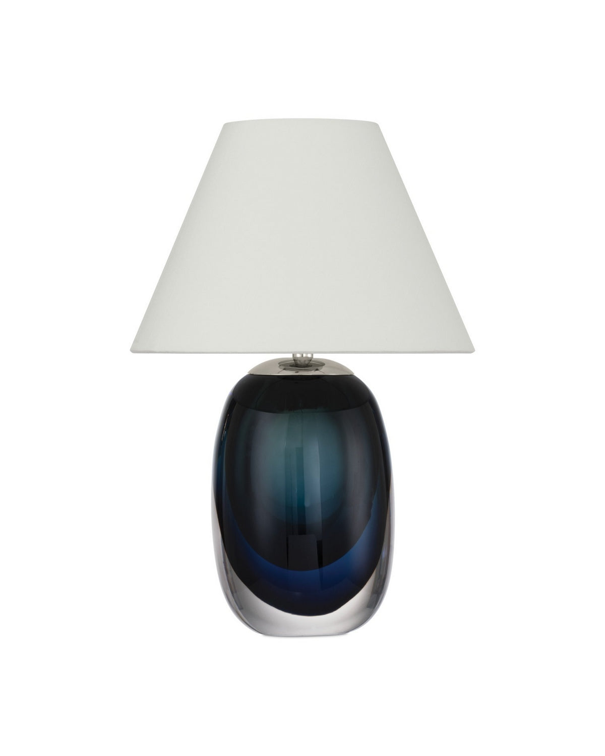 Currey and Company 6700-0019 Danza sans fil Lampe de table en nickel bleu/transparent/poli
