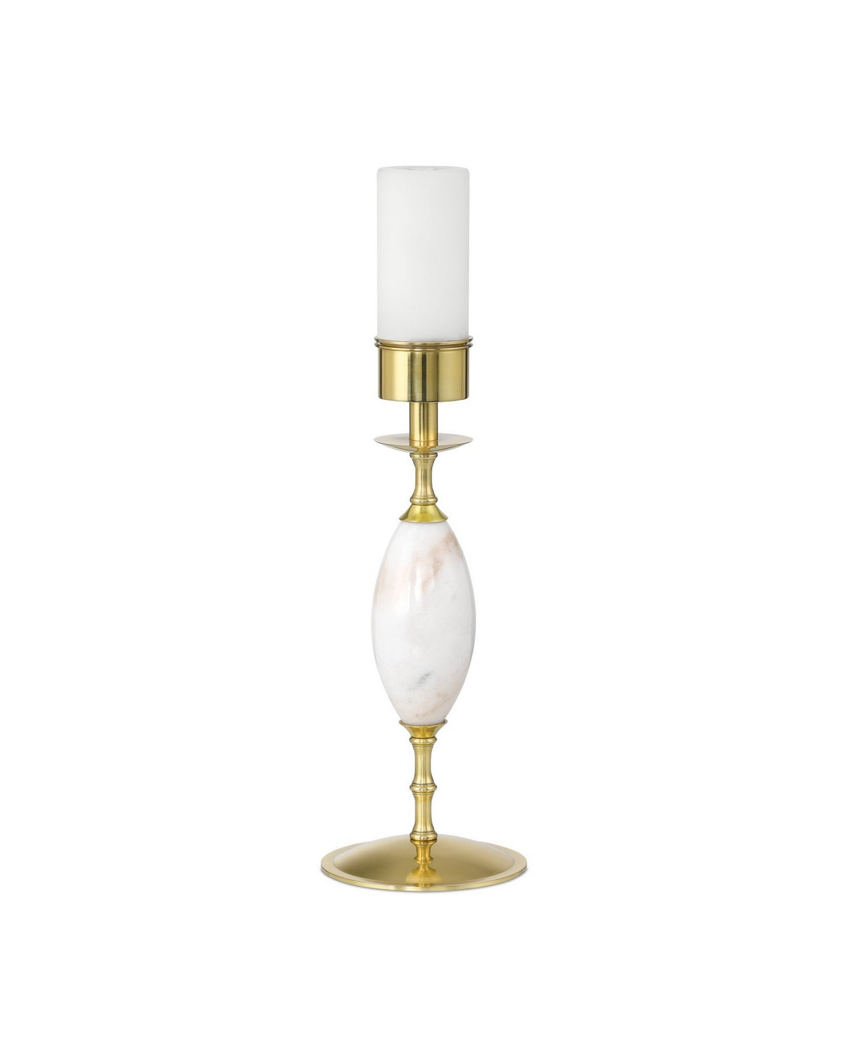 Currey and Company 6700-0021 Marche sans fil Lampe de table en blanc/laiton