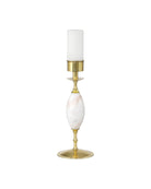 Currey and Company 6700-0021 Marche sans fil Lampe de table en blanc/laiton