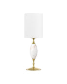 Currey and Company 6700-0021 Marche sans fil Lampe de table en blanc/laiton