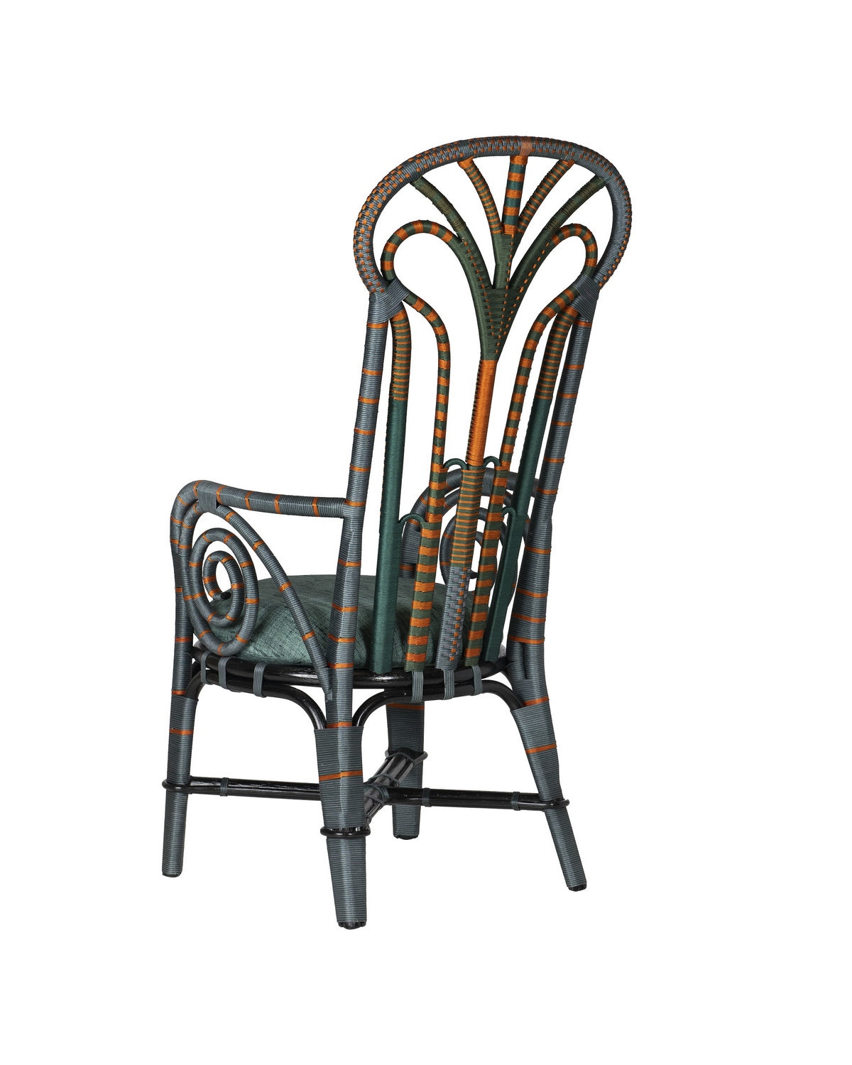 Fauteuil trône Benin Currey and Company 7000-1052, vert/orange