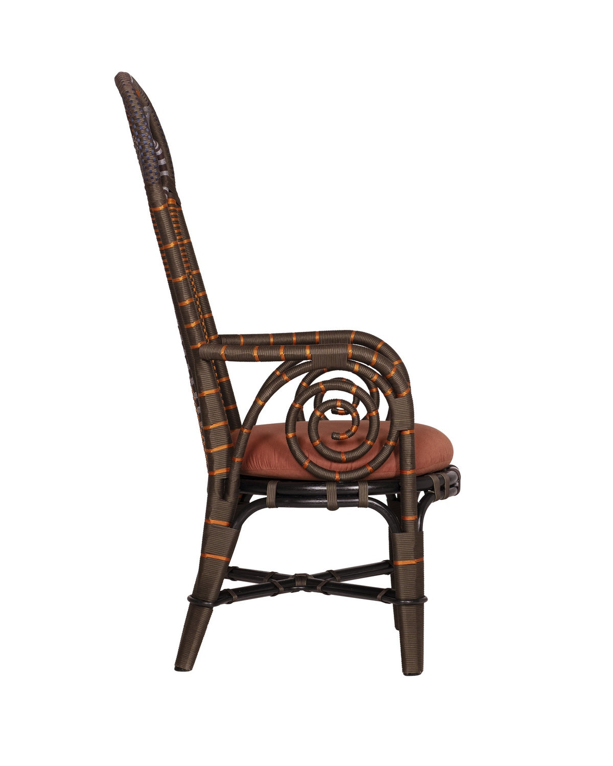 Fauteuil trône Benin Currey and Company 7000-1062, marron/orange