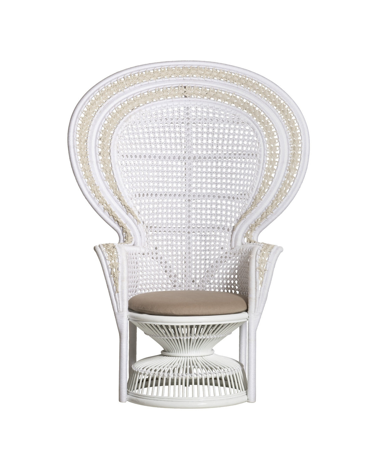 Fauteuil Emanuelle 7000-1072 de Currey and Company, en blanc/naturel