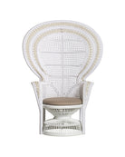 Fauteuil Emanuelle 7000-1072 de Currey and Company, en blanc/naturel