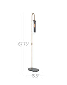 Lampadaire Severn de Currey and Company 8000-0170 en laiton antique/bronze huilé/fumé