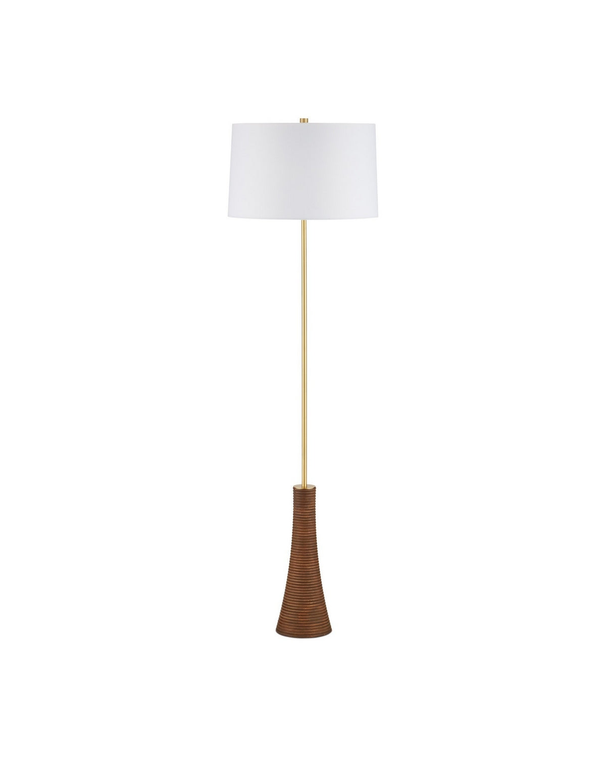 Lampadaire Lathe 8000-0175 de Currey and Company, en laiton naturel/brossé