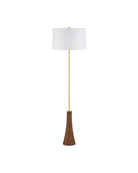 Lampadaire Lathe 8000-0175 de Currey and Company, en laiton naturel/brossé