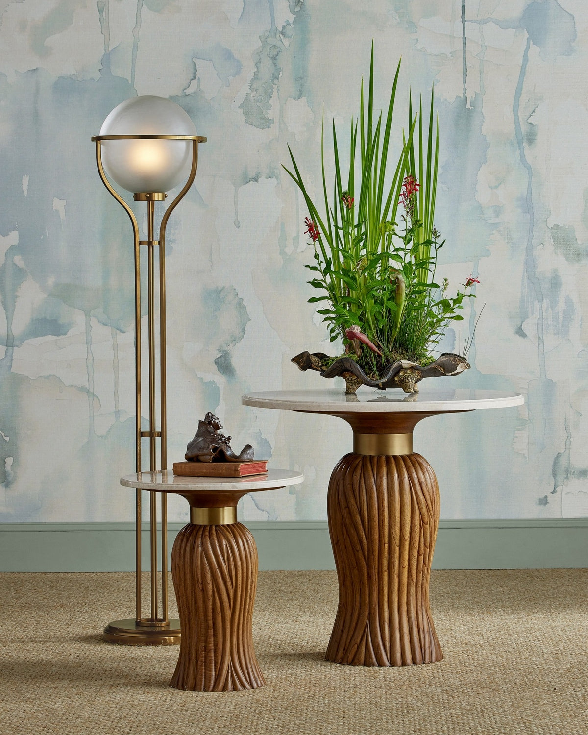 Lampadaire Currey and Company 8000-0182 Metropolis, finition champagne métallisé/dépoli