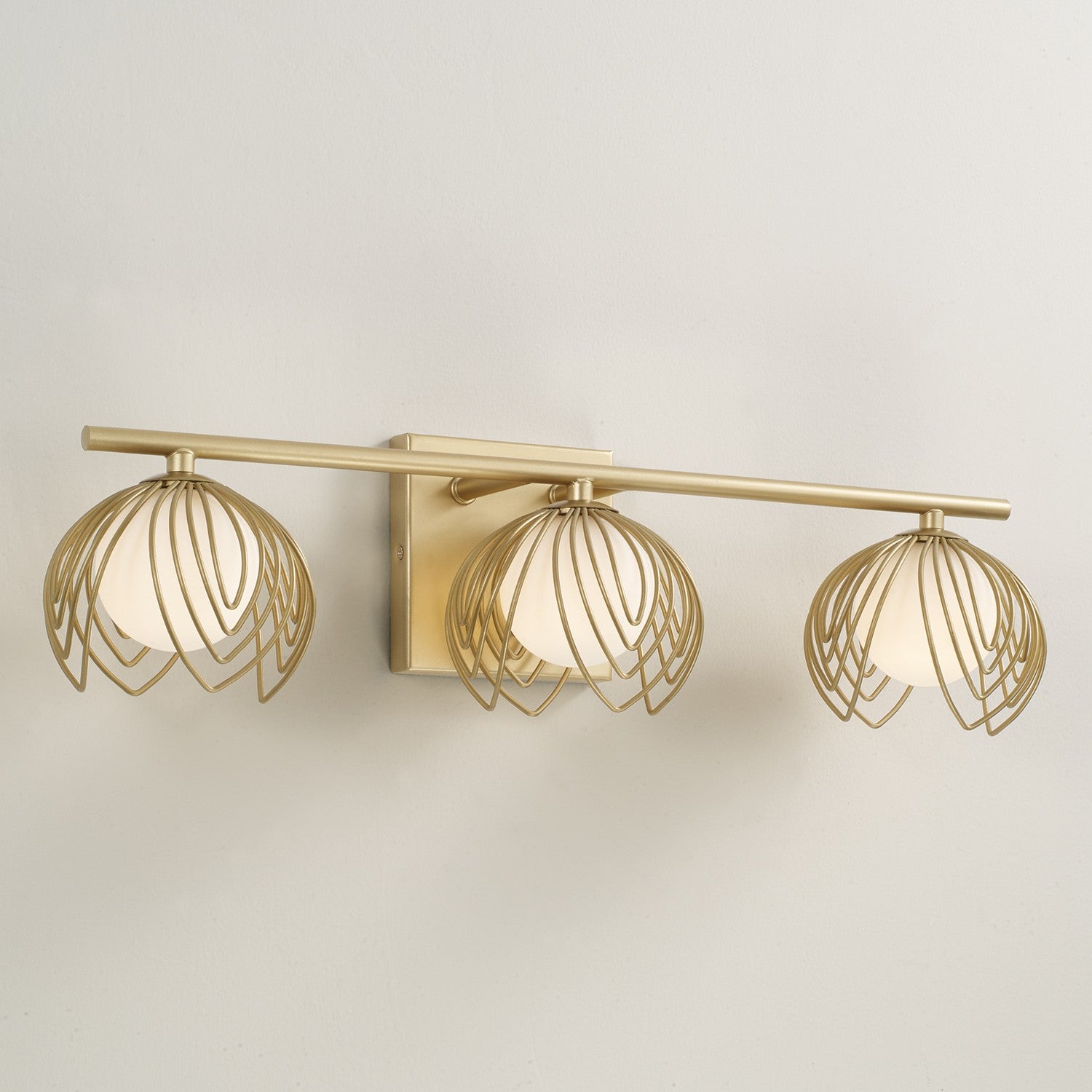 Éclairage Capital Lighting - 162131GF - Applique murale trois lumières - Flora - Or poli