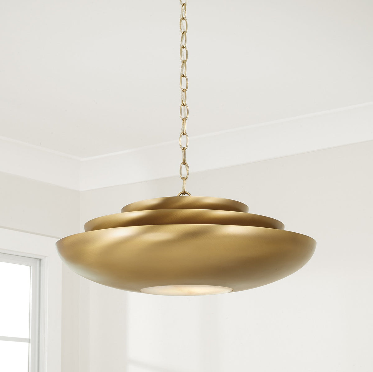Éclairage Capital - 357711AD - Une lampe Suspension - Gia - Laiton vieilli