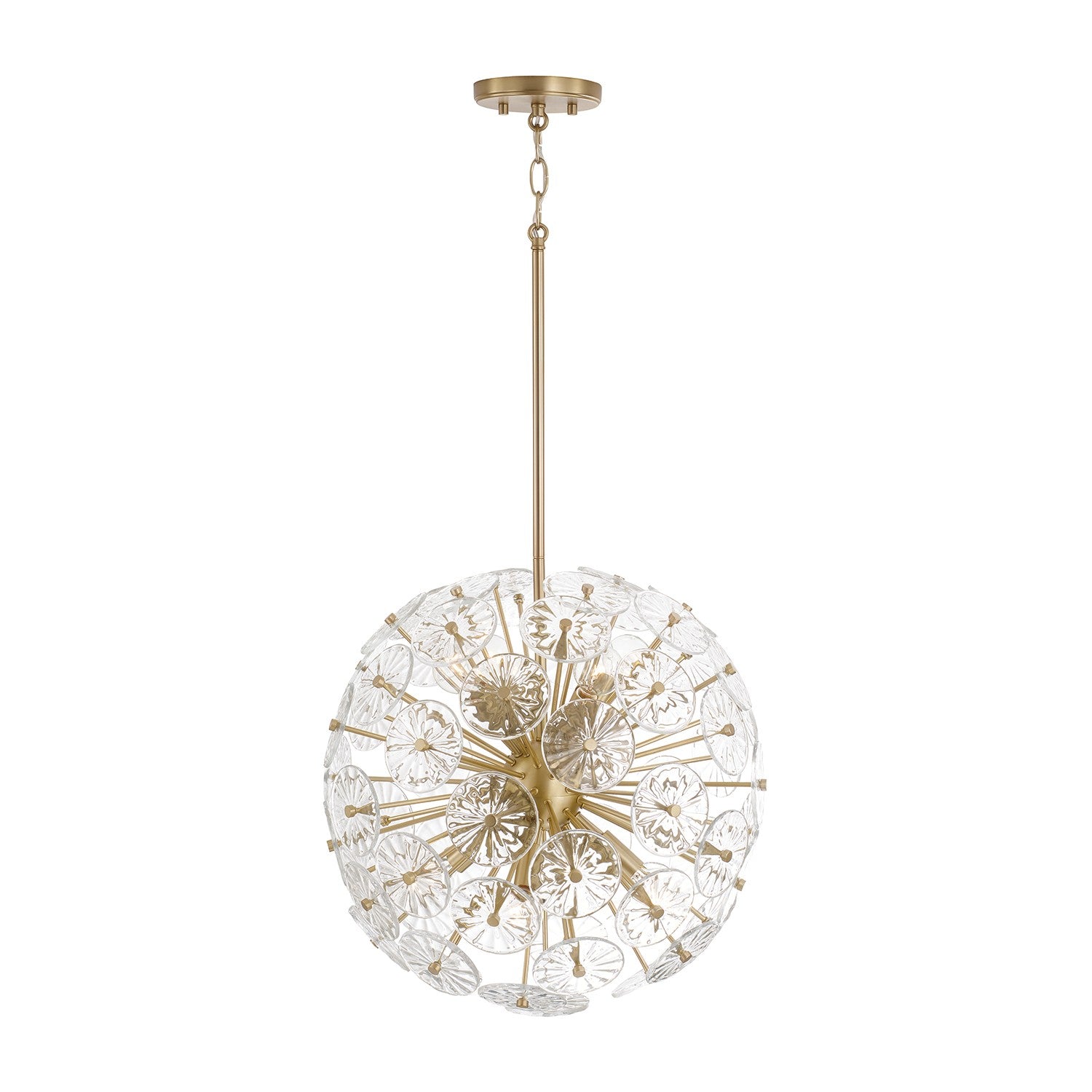 Éclairage Capital - 357881MA - Huit lampes Suspension - Emélie - Laiton mat