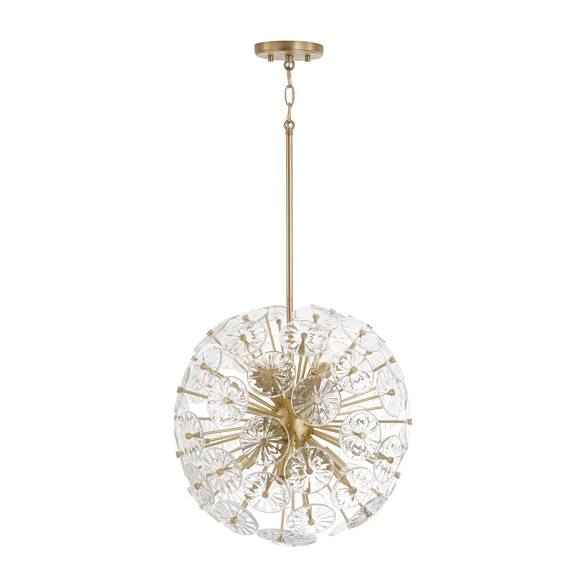 Éclairage Capital - 357881MA - Huit lampes Suspension - Emélie - Laiton mat