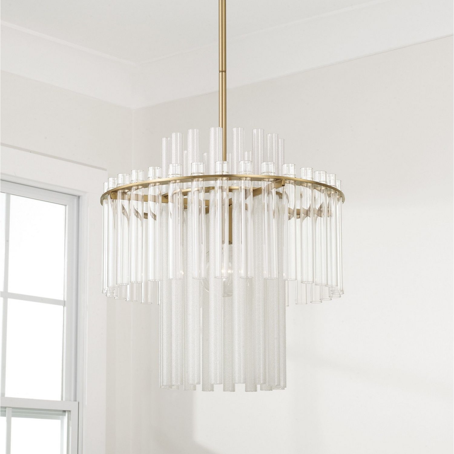 Éclairage Capital - 358711AD - Une lampe Suspension - Blair - Laiton vieilli