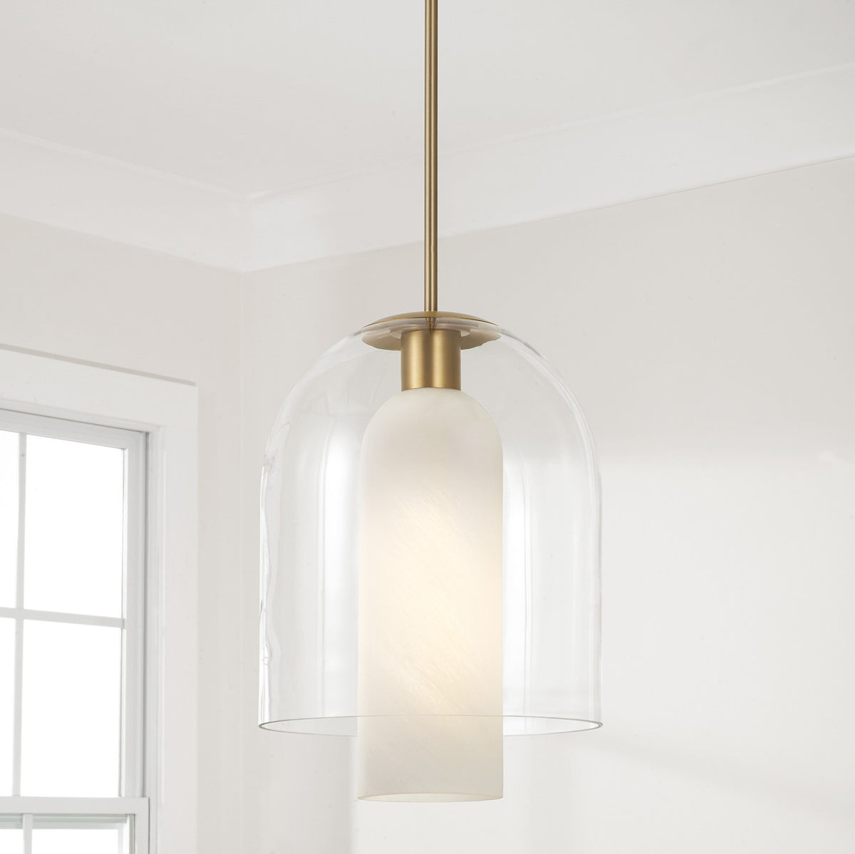 Éclairage Capital - 358911AD - Une lampe Suspension - Liz - Laiton vieilli
