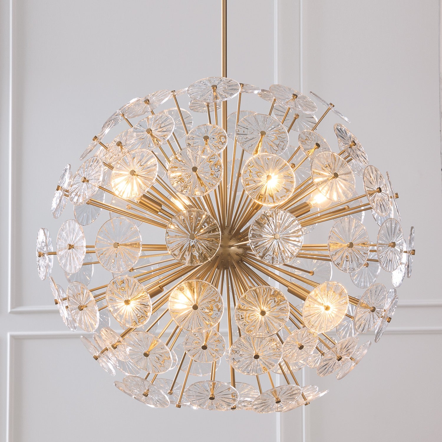 Éclairage Capital - 457881MA - Huit lampes Suspendu - Emélie - Laiton mat