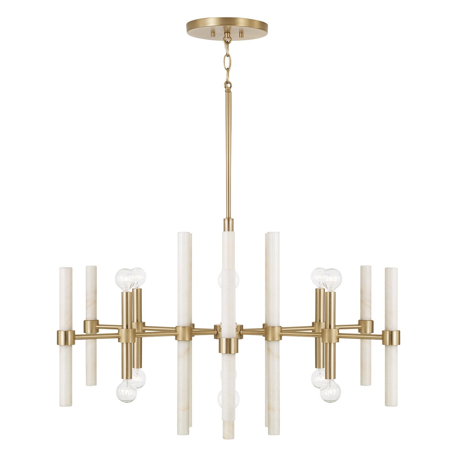 Éclairage Capital - 458001MA - 12 lampes Suspendu - Marlow - Laiton mat