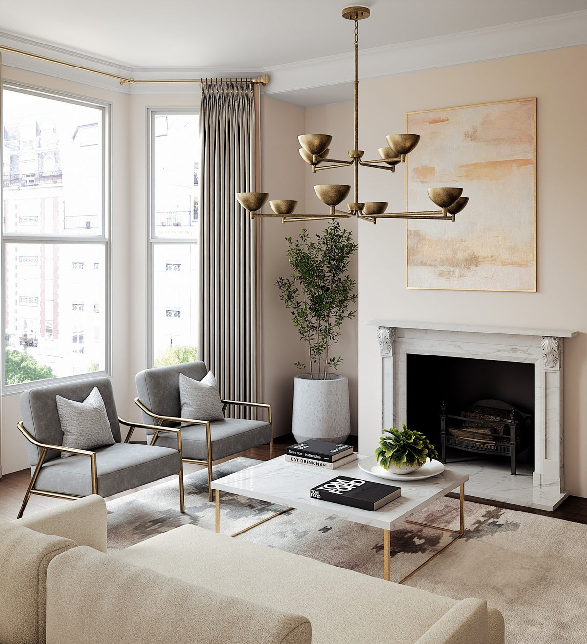 Capital Lighting - 458501FT - LED Chandelier - Francesca - Feathered Gold