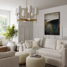 Éclairage Capital - 460861AD-718 - Six lampes Suspendu - Leland - Laiton vieilli