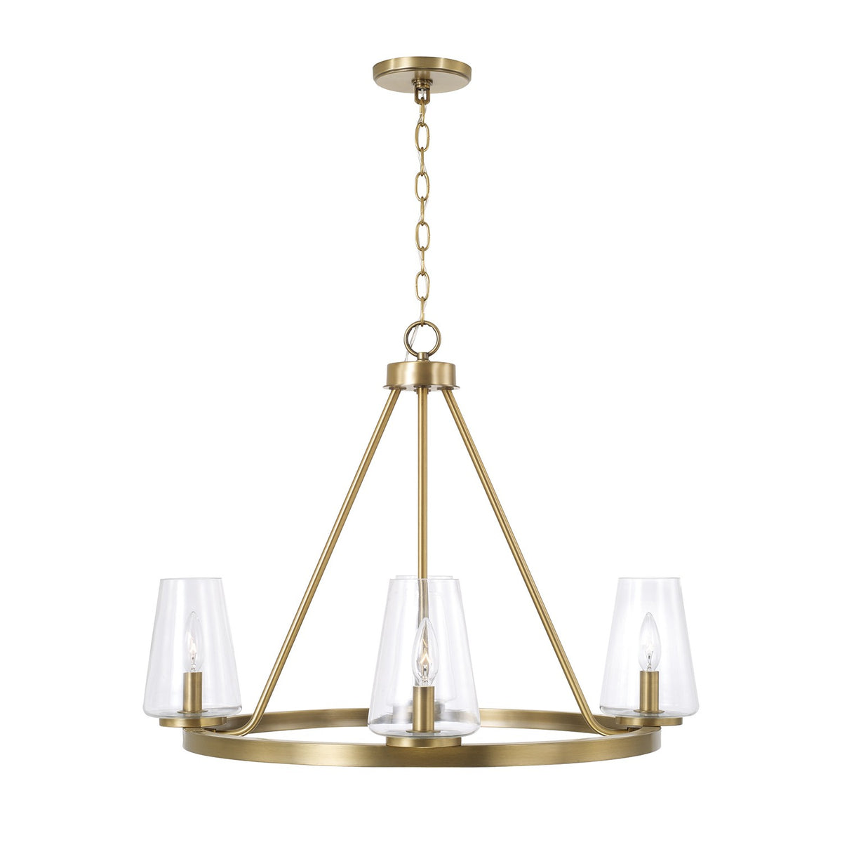Capital Lighting - 461941AD-662 - Four Light Chandelier - Aaron - Aged Brass