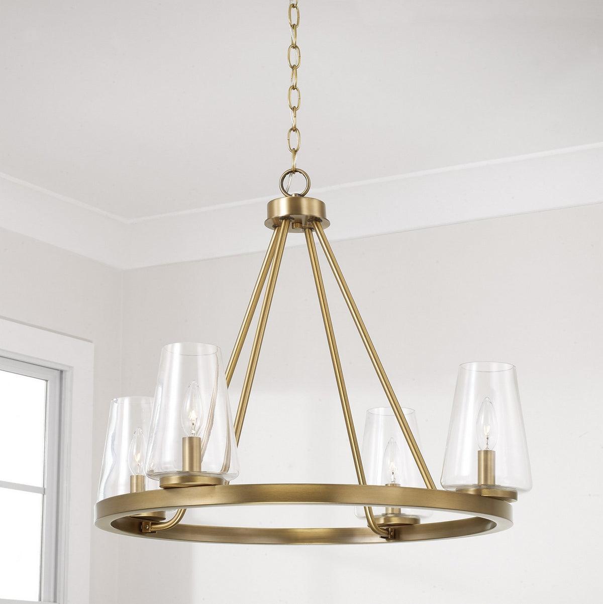 Capital Lighting - 461941AD-662 - Four Light Chandelier - Aaron - Aged Brass