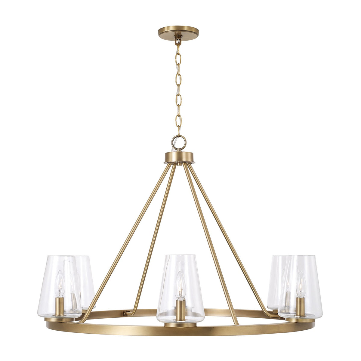Capital Lighting - 461961AD-662 - Six Light Chandelier - Aaron - Aged Brass