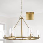 Éclairage Capital - 461961AD-662 - Six lampes Suspendu - Aaron - Laiton vieilli