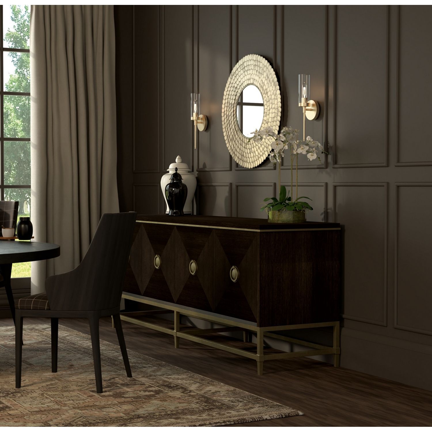 Éclairage Capital - 759902MM - Miroir décoratif - Delphine - Lustre grec