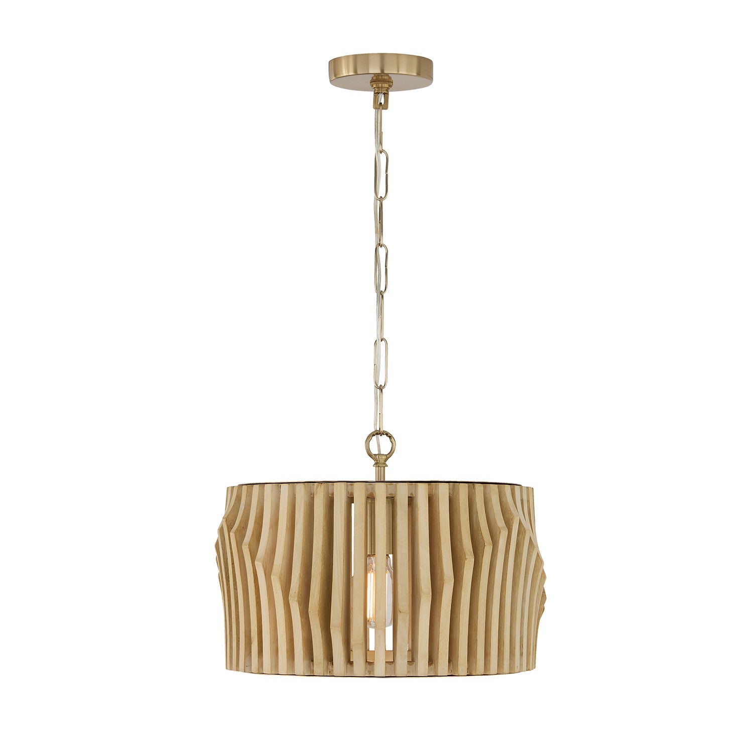 Capital Lighting - 244632BWB - One Light Semi Flush Mount - Archer - Blonde Wood and Matte Brass