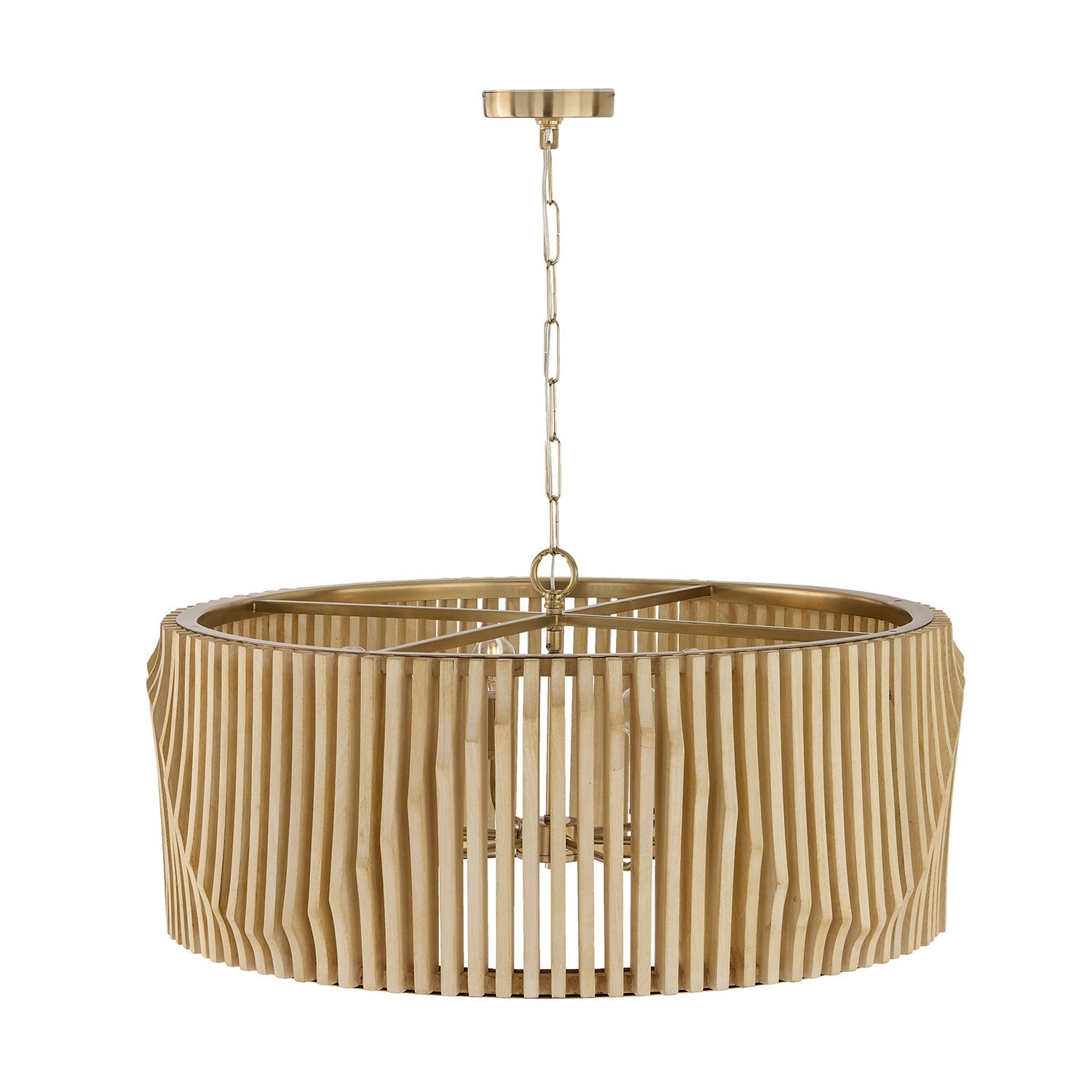 Éclairage Capital - 344664BWB - Six lampes Suspension - Archer - Bois blond et laiton mat