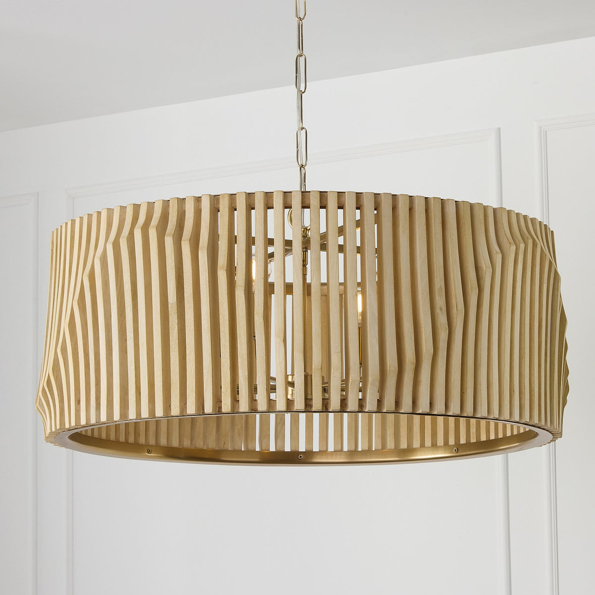 Capital Lighting - 344664BWB - Six Light Pendant - Archer - Blonde Wood and Matte Brass