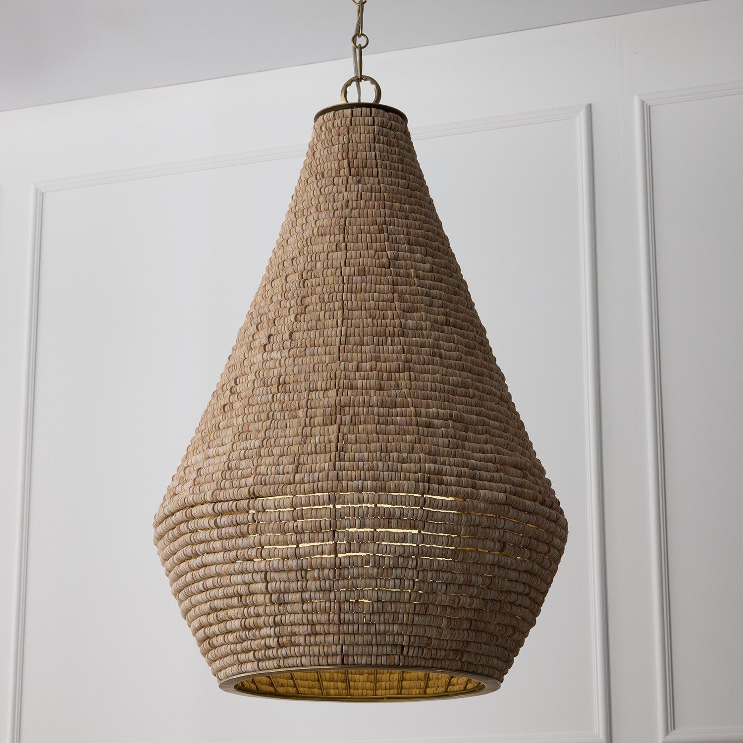 Éclairage Capital - 359712LFB - Une lampe Suspension - Morada - Fauve clair et laiton mat