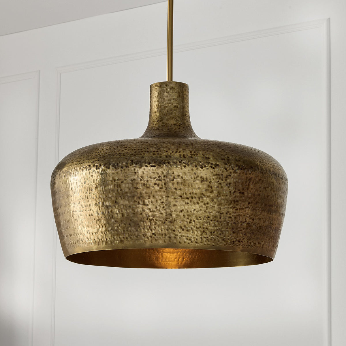 Capital Lighting - 360312THB - One Light Pendant - Myriah - Tibetan Hammered Brass