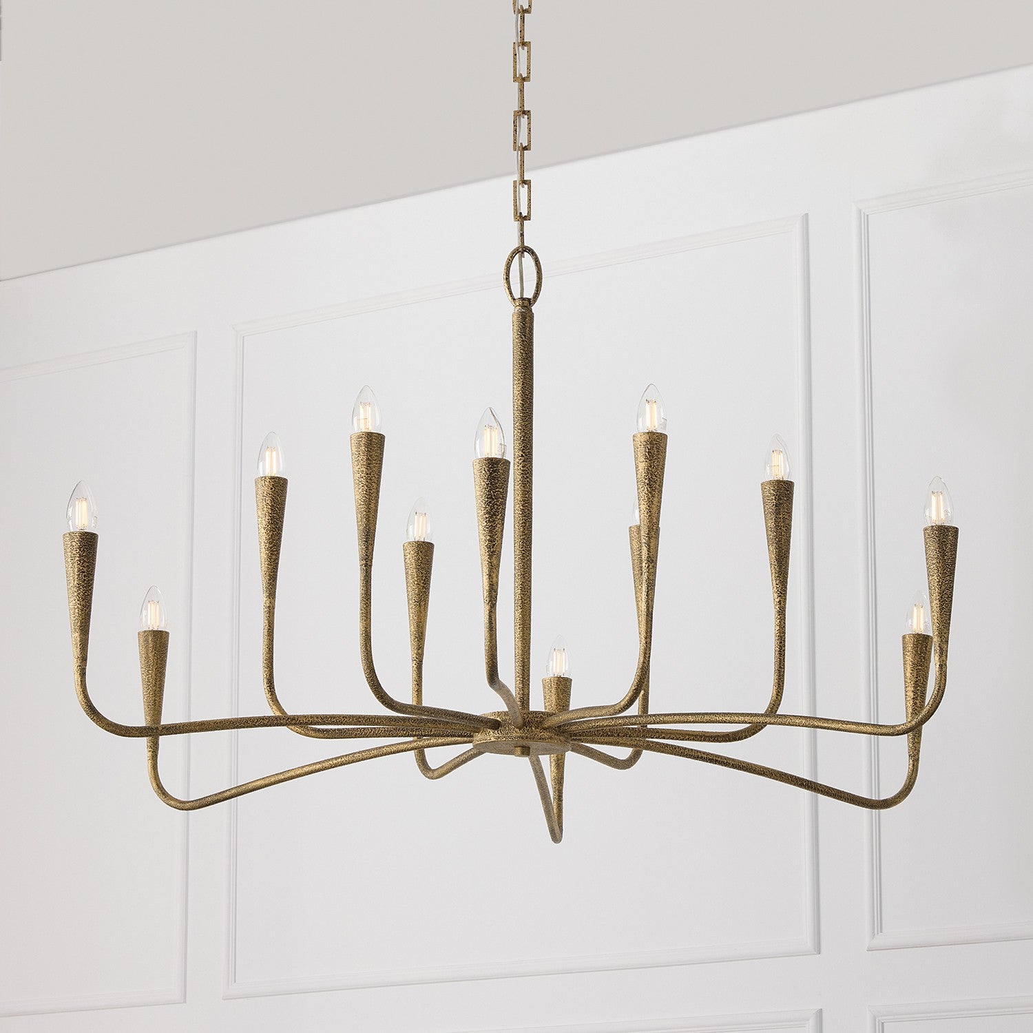 Éclairage Capital - 459801ARG - 12 lampes Suspendu - Savari - Artisan Gold