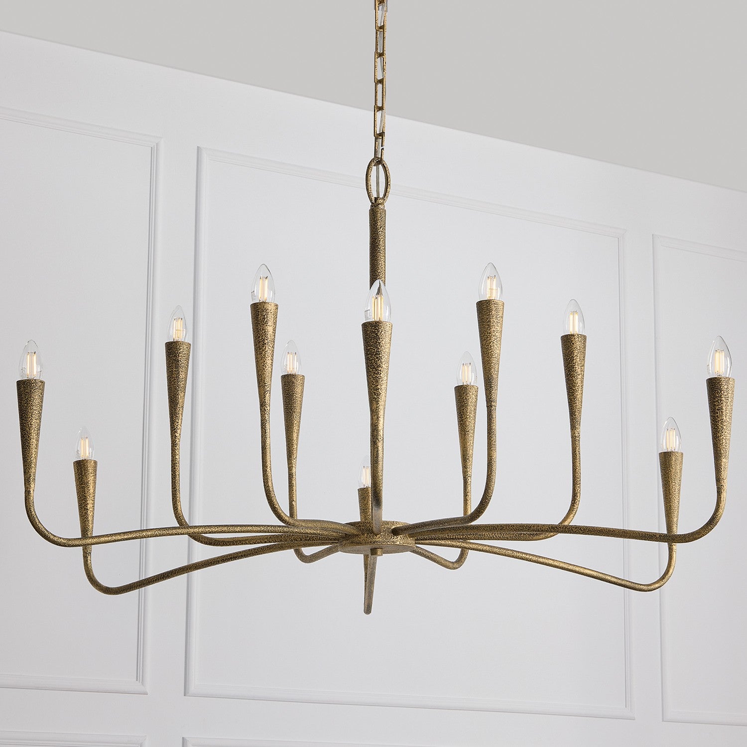 Éclairage Capital - 459801ARG - 12 lampes Suspendu - Savari - Artisan Gold