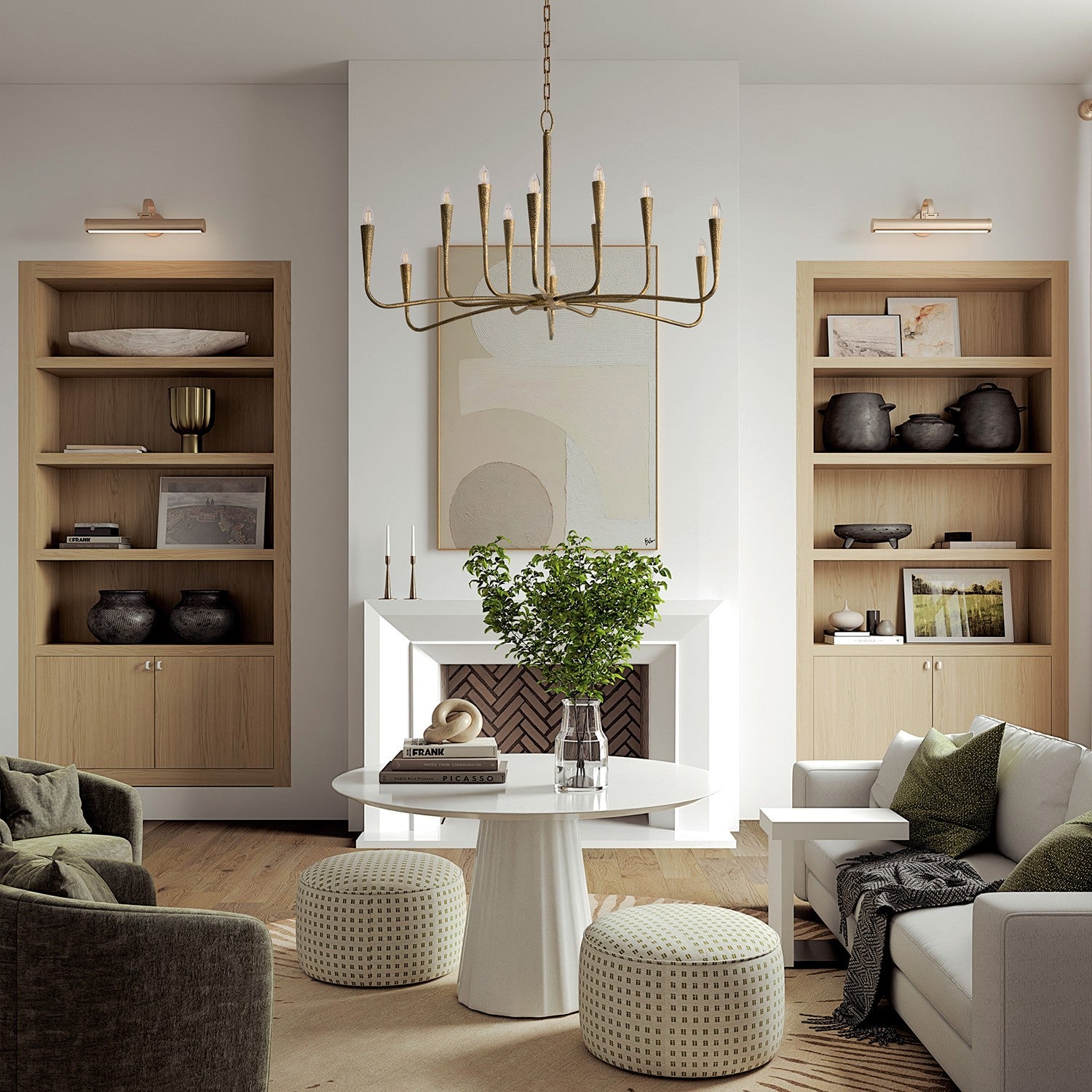 Éclairage Capital - 459801ARG - 12 lampes Suspendu - Savari - Artisan Gold