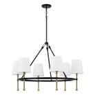 Éclairage Capital - 460761MBG-717 - Six lampes Suspendu - Hollis - Noir mat avec finitions or martelé
