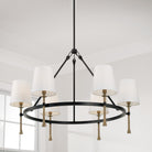 Éclairage Capital - 460761MBG-717 - Six lampes Suspendu - Hollis - Noir mat avec finitions or martelé