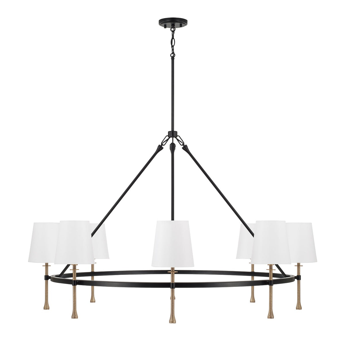 Éclairage Capital - 460781MBG-717 - Huit lampes Suspendu - Hollis - Noir mat avec finitions or martelé