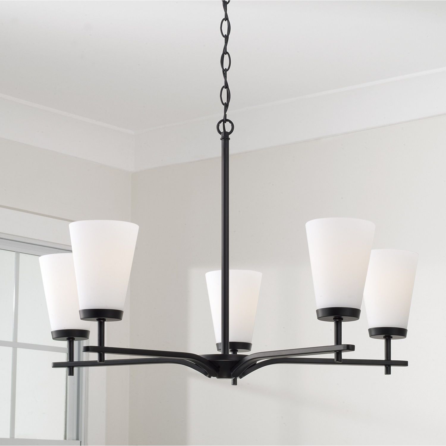 Éclairage Capital - 461051MB-660 - Cinq lampes Suspendu - Drake - Noir mat